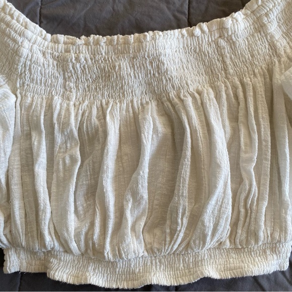 We the Free Small Women’s Dancing Til Dawn Smocked Gauze Crop Top Boho Indie Hip - Picture 10 of 12